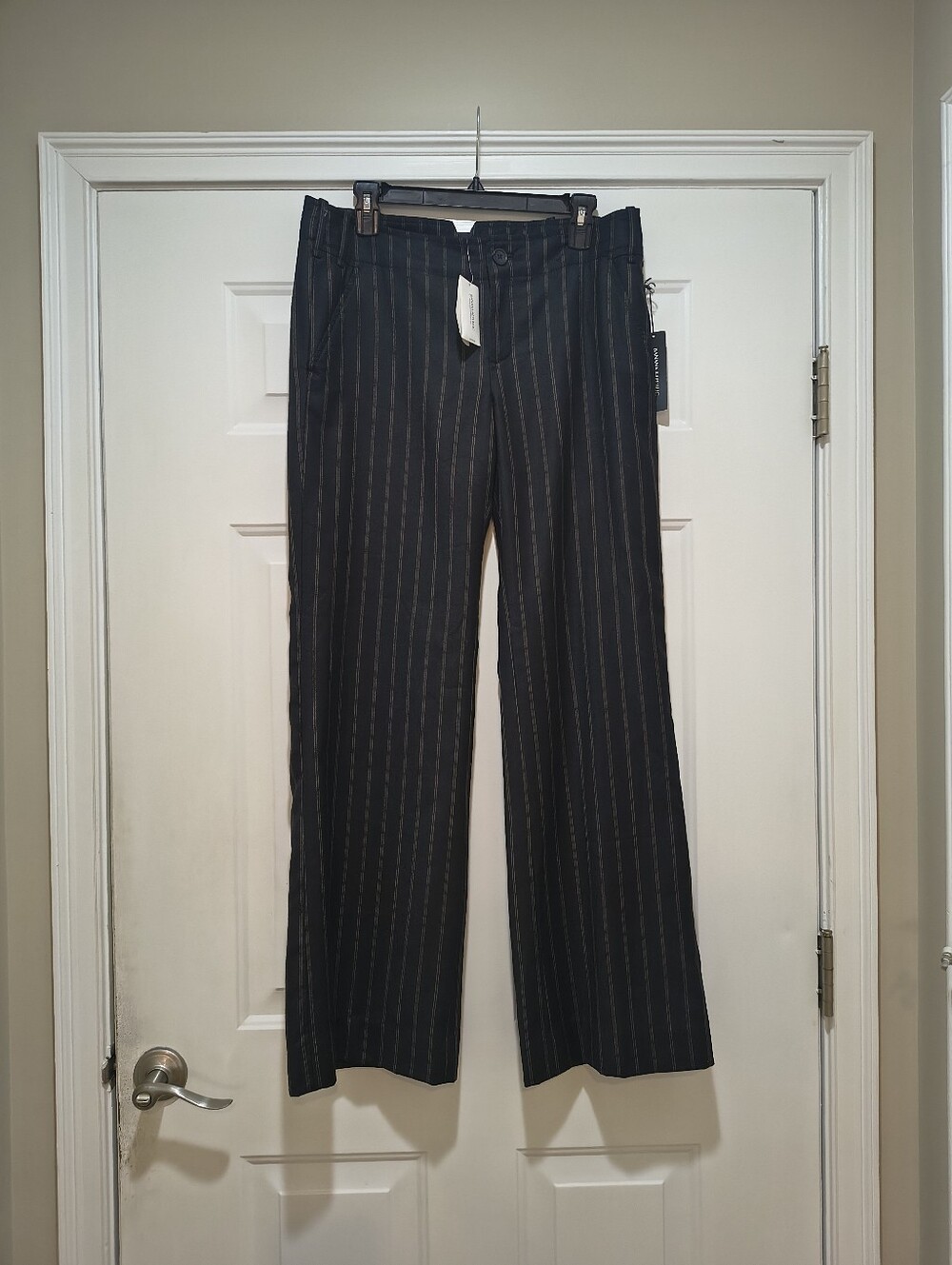 NWT Banana Republic Pinstripe Wide Leg Lined Wool Pants Size 10 Career